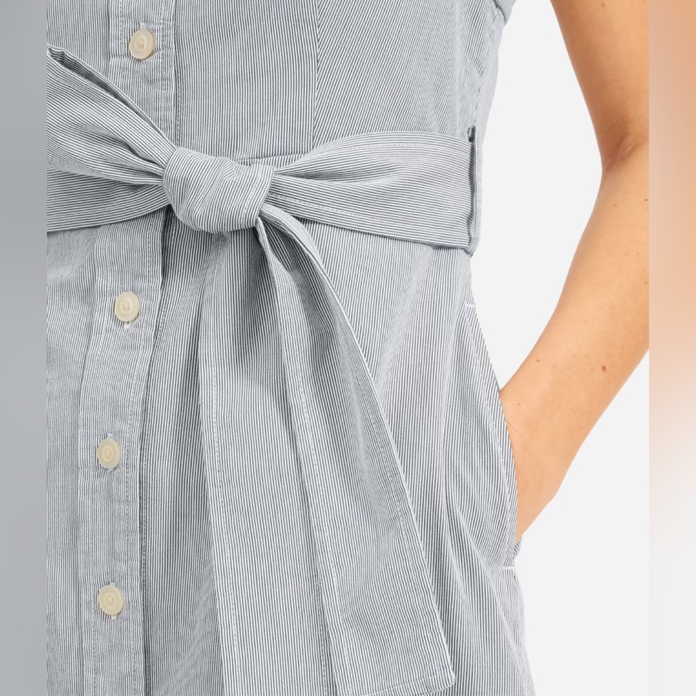 Everlane Picnic Dress 4 in pinstripe - Picture 3 of 8